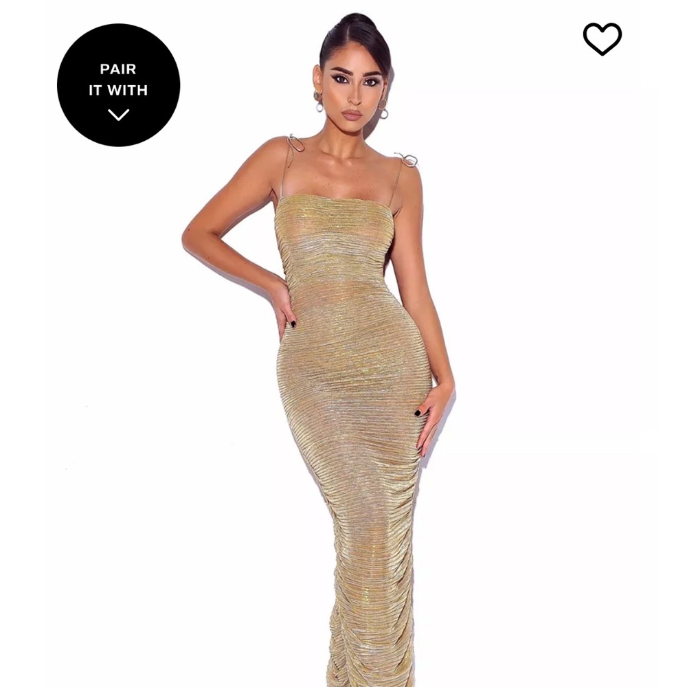 Miss Circle Gold Evening Gown